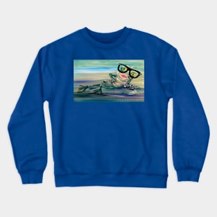 Hipster Frog Crewneck Sweatshirt